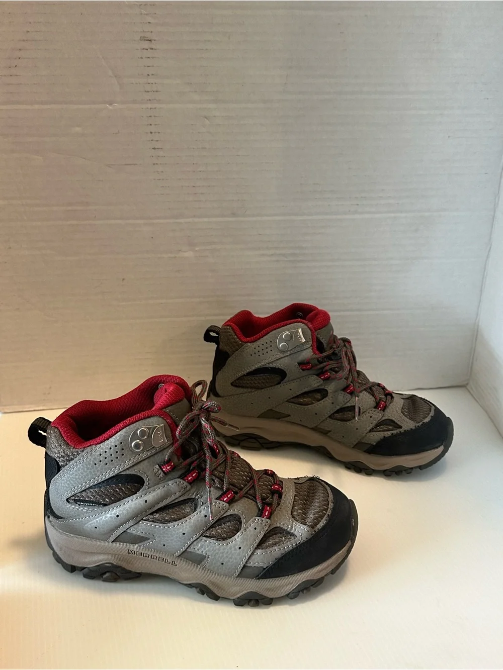 Merrell Kids Gray and Red Hiking Boots
